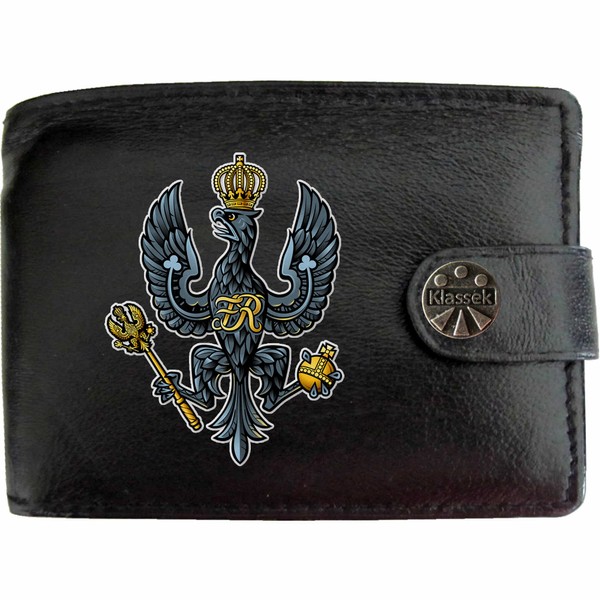 Klassek The King’s Royal Hussars Image Men Wallet Real Leather
