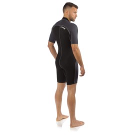 Cressi Lido 2 mm Man Short Sleeve Short Wetsuits, Black/Grey, L