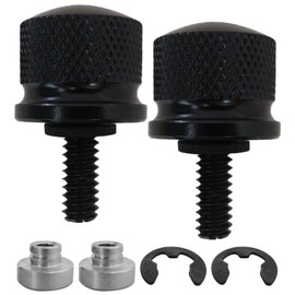 2025 Upgrade 2-Pack Chrome Stainless Steel Seat Bolt Nut Kit Compatible for Harley Davidson 1996-2024 - Black