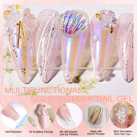 NAIL GIL NAILGIL Solid Builder Gel For Nails,3D Gel Nail Art Sculpture Non-Sticky Hand Extension Gel Sock Off UV LED Salon DIY at Home-15g/0.53oz,Clear