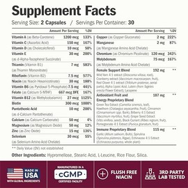 Vimerson Health Multivitamin for Women: Methylated B Vitamins, Chelated Minerals and Bioavailable D3 for Focus and Energy Support – Daily Womens Multi