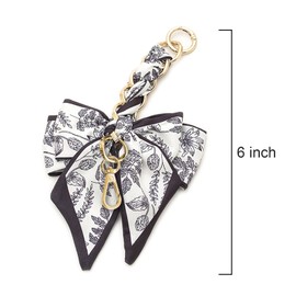 TENOC Purse Extender Chain, Crossbody Bag Charm, Bow Ribbon Handbag DIY Decoration Accessories, Black