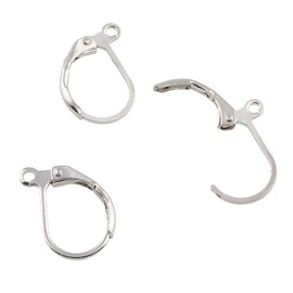 Perlin 30 Stud Earrings Silver Round 15 mm Hinged Hook Earrings M172x3