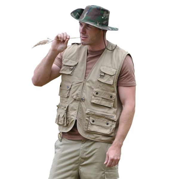 Mil-Tec Fishing Vest (Khaki, Medium)