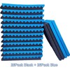 52 Pack Acoustic Foam Panels,1" x 12" x 12" Black/BLUE