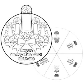 Color Your Own Advent Calendar, Religious Christmas Crafts, Prepare Way of the Lord, 9 Inch Diameter