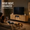 69-Inch Wood TV Stand with Power Outlet and Hidden Storage