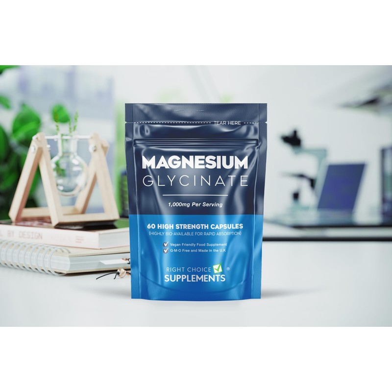 Magnesium Glycinate 1,000mg (per Serving - 2 Capsules) Ideal Strength
