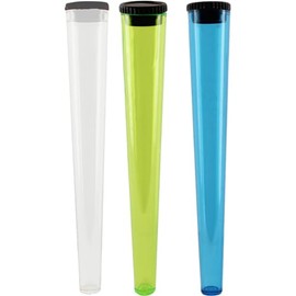 Cherry-on-Top King Size Cone Holder Air Tight Hard Plastic Tube Smoking Rolling Cig Tube, 3 Holders Random Colour