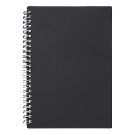 ZZTX Sprial Notebook Kraft Soft Cover College Ruled Notebooks, Wirebound Memo Diary Notebook Planner, 140 Pages/ 70 Sheets, 8 x 6 inch, 1 Pack (Black)
