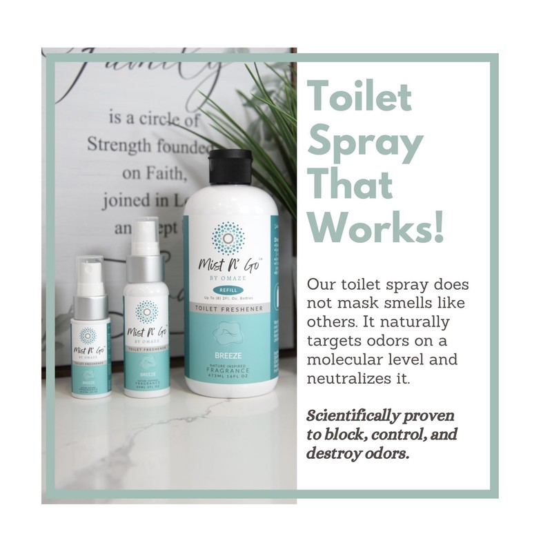 Mist N' Go by OMAZE Bathroom Odor Spray for Toilet