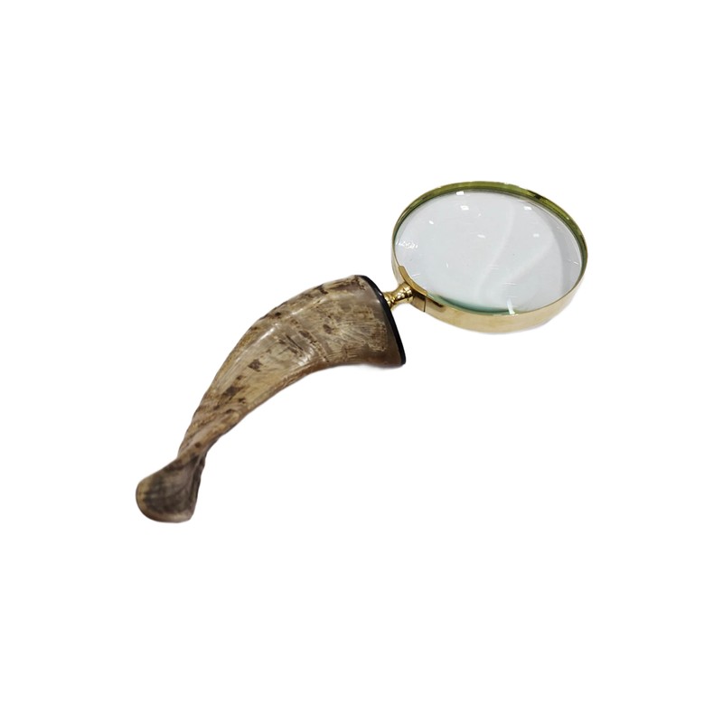 Nautical Solid Brass Handcraft Magnifying Glass with Buffalo Horn Handle