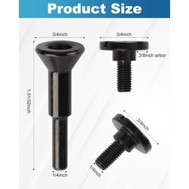 Mixiflor 1 Pack Mounting Mandrel for Cut-Off Wheel 3/8" & 1/4" Arbor Hole with 1/4" Shaft Stem for Die Grinder Accessories Drill Rotary Tool