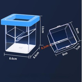 Floating Fish Tank Breeder Box - Transparent Thickened Aquarium Isolation Box for Fish Breeding, Easy to Install and Space-Saving (Blue)