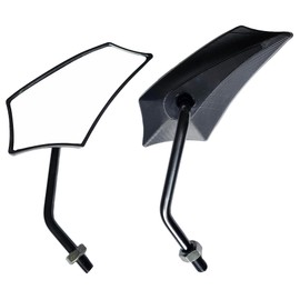 MotorToGo 1Pair Black Motorcycle Pentagon Mirrors Compatible for 2022 Honda Rebel 500 CMX500 ABS, Large, MR307K-H-2022Rebel500CMX500ABS