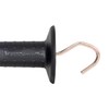 VOSS.farming 5 x gate handle with hook, black, pasture fence