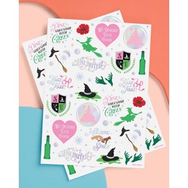 xo, Fetti Pink + Green Witch Temporary Tattoos - 50 iridescent Foil Pcs | Popular Birthday Accessory, Kids Wizard Party Favor, Cute DIY Activity, Unlimited Decor