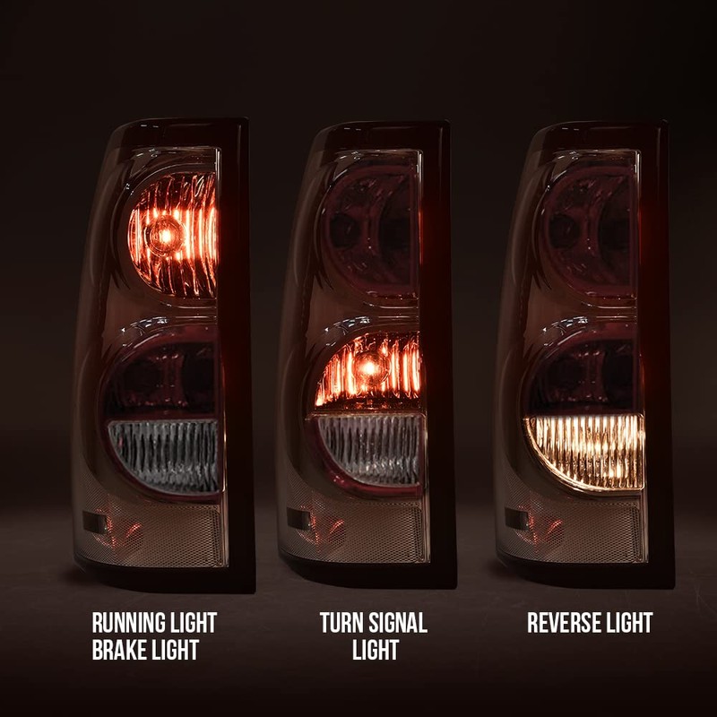 ALLGOOD Tail Lights Assembly w/Bulbs, Compatible with Chevy Silverado Pickup