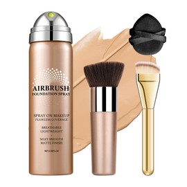 QIUFSSE Air Brush Makeup Foundation,Silk Flawless Airbrush Makeup,Buildable Coverage Foundation for Older Women,Teenagers,Middle-aged,Moisturizing Ingredients for Smooth Radiant Skin (02 Beige)