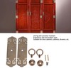 2set Chinese Brass Cabinet Handles Lucky Pattern Retro Vertical Antique