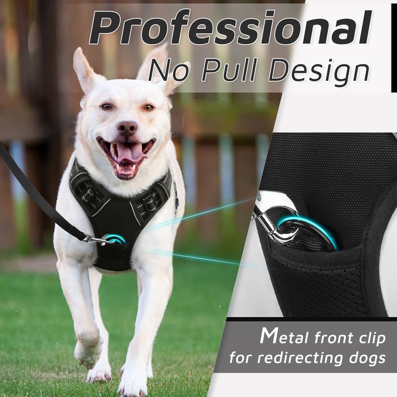Eagloo Dog Harness for Large Dogs, Anti-Pull, Medium Chest Harness,