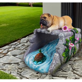 Teaeeno Mermaid Statue Gutter Downspout Extension Decor, Resin Animal Statue Outdoor Decor, 3"4" Downspout Extender Diverter Splash Block, Blue-Green