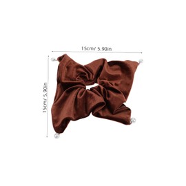 Beavorty Jumbo Velvet Scrunchies for Women Large Elastic Hair Ties Pearl Pendant for Low Ponytails Stylish Bobble Hair Bands