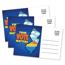 Pink Pixie Studio Postcards to New Jersey Voters 4 x 6 Bulk for Message to Encourage Voting Political Issues No Smear Go Vote Made in the USA