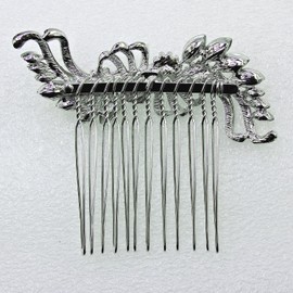 Faship Black Rhinestone Crystal Floral Hair Comb