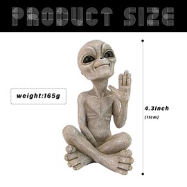 AOVNA Alien Statue Resin Alien Ornament Outer Space Alien Garden Statue Delicate Art Ornament for Desktop Home Office