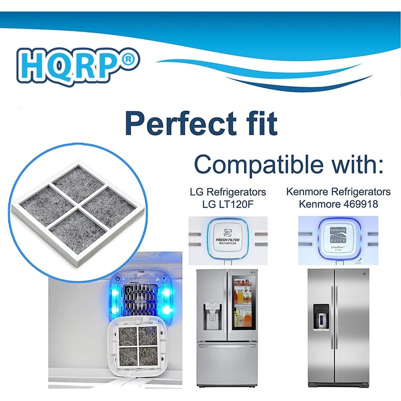 HQRP 2-pack Fresh Air Filters for LG Refrigerators LT120F /