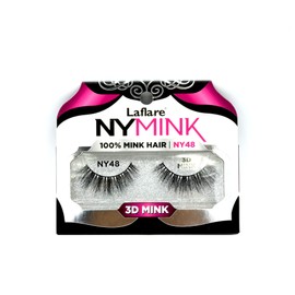 Laflare 3D NY Mink Eyelashes, 100% Real Mink Hair Lashes, Luxury Makeup, Natural, Light, Trendy, Variety, Reusable, Multi layered Real Mink Hair Lashes (NY48)