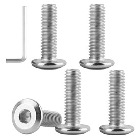 Kayqbonke Pack of 30 M6 x 20 mm Flat Head Screws with Hexagon Socket, 304 Flat Head Full Thread Screws, Stainless Steel A2 V2A Flat Head Screws for Mechanical Devices, Electronic Devices (M6 x 20)