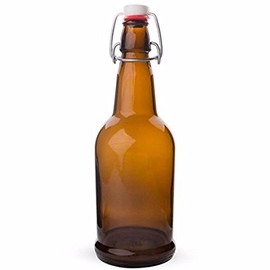 EZ Cap Bottles - 16 oz Amber Swing Top (Qty 12)