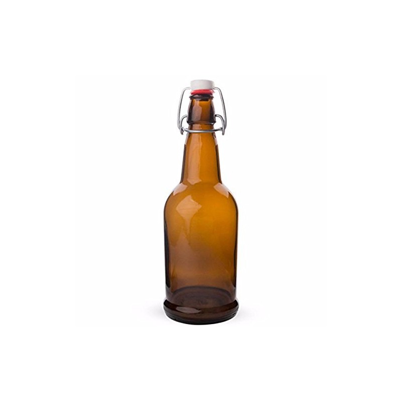 EZ Cap Bottles - 16 oz Amber Swing Top (Qty