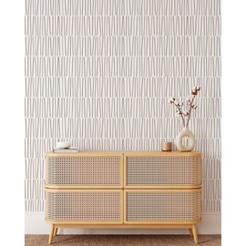 Coloritto Modern Minimalistic Taupe Wallpaper | Removable Self Adhesive Home Decor Wallpaper | Geometrical Peel and Stick Wallpaper (1 roll 24" W x 60" H)