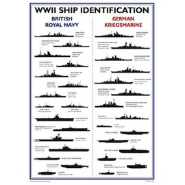 WW2 A3 Poster Warship Identification British Royal Navy German Reproduction