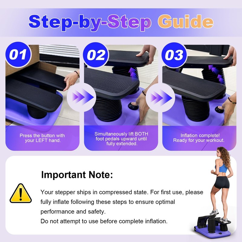 Air Compression Resistance Stepper – Adjustable Mini Stair Climber for