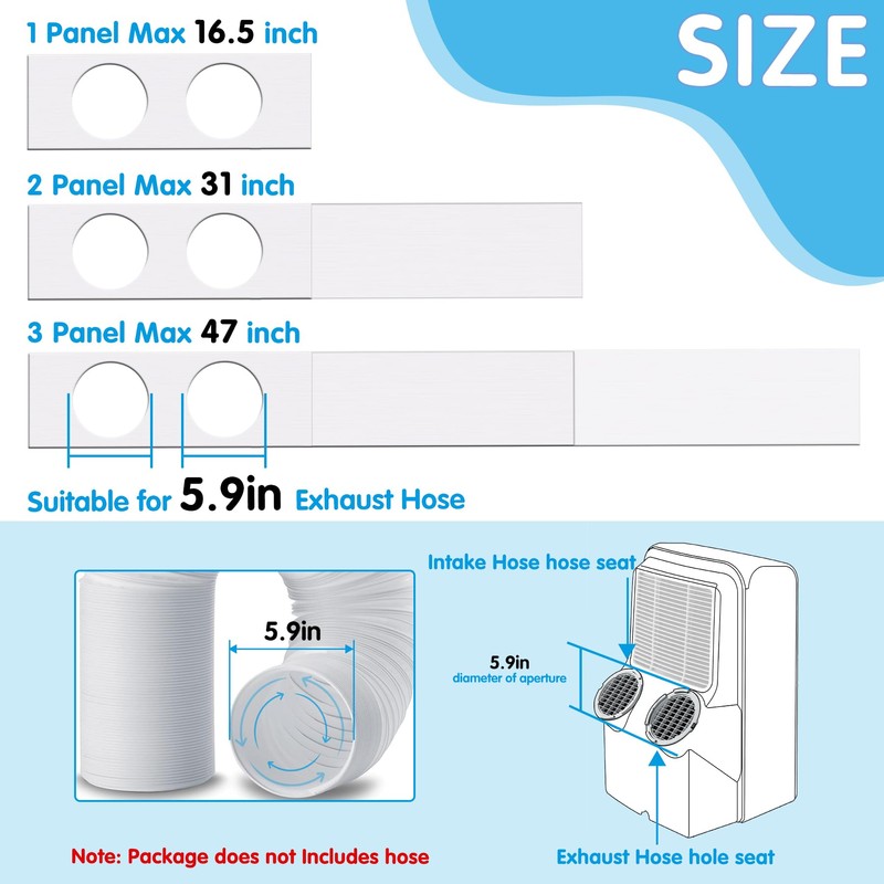 Air Jade Dual Hose Portable Air Conditioner Window Seal Kit,