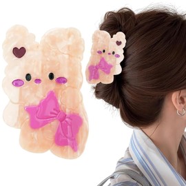 Rabbit Acrylic Hair Claw Clips, Acetate Hair Jaw Clip, Y2k Accessories Cute Hair Claw Clamp for Women Girls Thick Hair