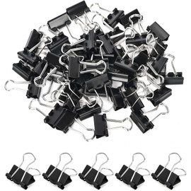 CUARUSUIKA Binder Clips Set,40Pack, 1 in Small Clip, Paper Clips for Office, Home, School, Crafts, Business(Black)