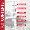 SPARES2GO Double Bowl Sink Waste Kitchen Washing Machine Dishwasher P