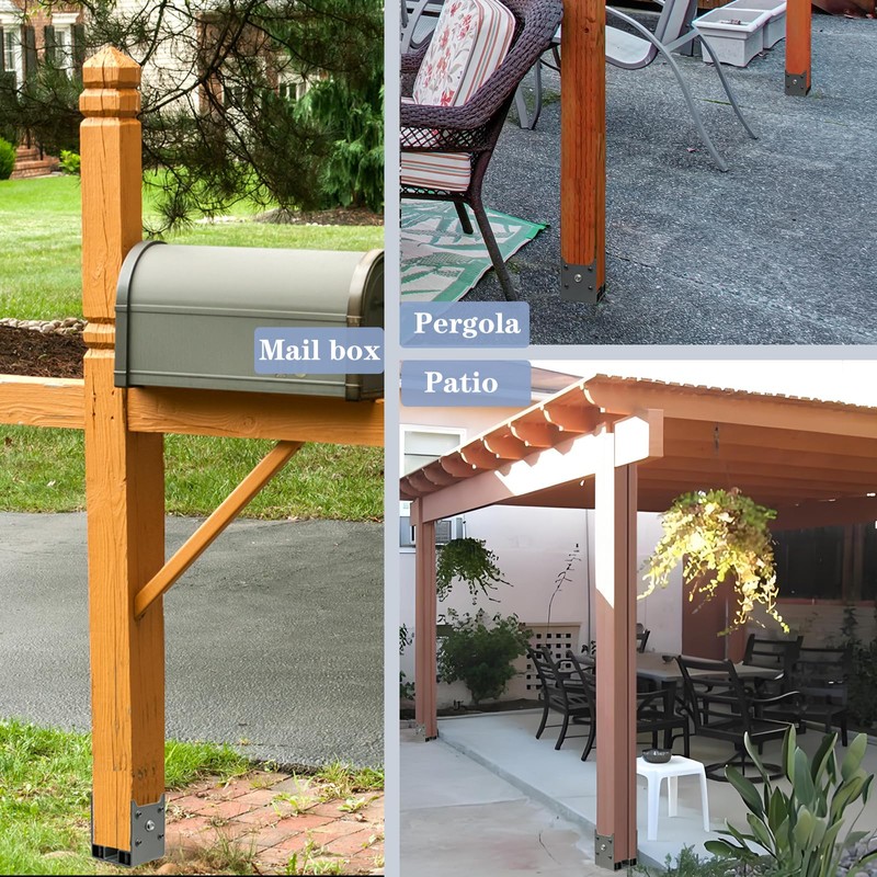 PUXILEM 2PC 4x4 Post Anchor Heavy Duty Post Base for