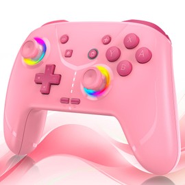 Gameasy Switch, Wireless Switch, Controller with Back Button, TURBO Fire, Macro Function, 9 Color RGB Lights, Gyro Sensor, 4 Stairs HD Vibration, Wake Up, Bluetooth, Wireless/Wired Connection, Switch