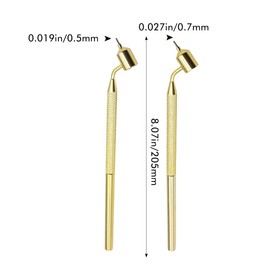 Pack of 2 Fluid Writer Pen - Oblique Fine Line Painting Pen, Brass Portable Drawing Tool for Scratches, Slanted Fine Liner Painting Gold, for Scratches, Cars, Cabinets, Kretzer Repairs 0.5 mm/0.7 mm