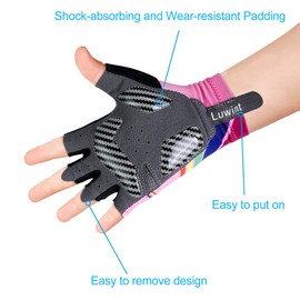 Luwint Sport Gloves for Kids 3-5, Breathable Children Cycling Gloves Boys Girls 3 4 5 Years Gym Gloves for Biking Exercising Running Training Fitness, Rainbow