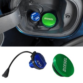 RGOAANC Diesel Fuel Cap for Dodge Ram, Fuel Tank Cap, Magnetic Green Diesel Fuel Cap and Anti-lost rope-Non-magnetic Blue DEF Cap, Car Accessories Fuel Cap Fits for Ram 1500 2500 3500 2013-2018