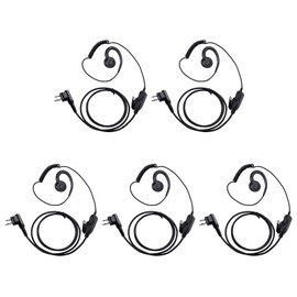 abcGoodefg 2 Pin Walkie Talkie Earpiece with Mic, Radio Ear Piece for Police Radios Law Enforcement Walkie Talkie Radio Compatible with Motorola CP200 CP200D CLS1110 (5Pack)
