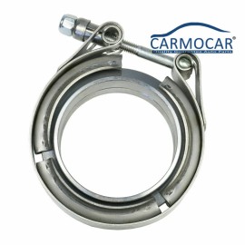 Carmocar Universal 2.25'' V-Band Clamp & Flange Kit for Turbo Downpipe Exhaust Pipe Stain