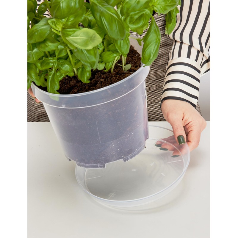 Garronda Plant Pot Saucers Black or Transparent Pot Coasters GD-0026